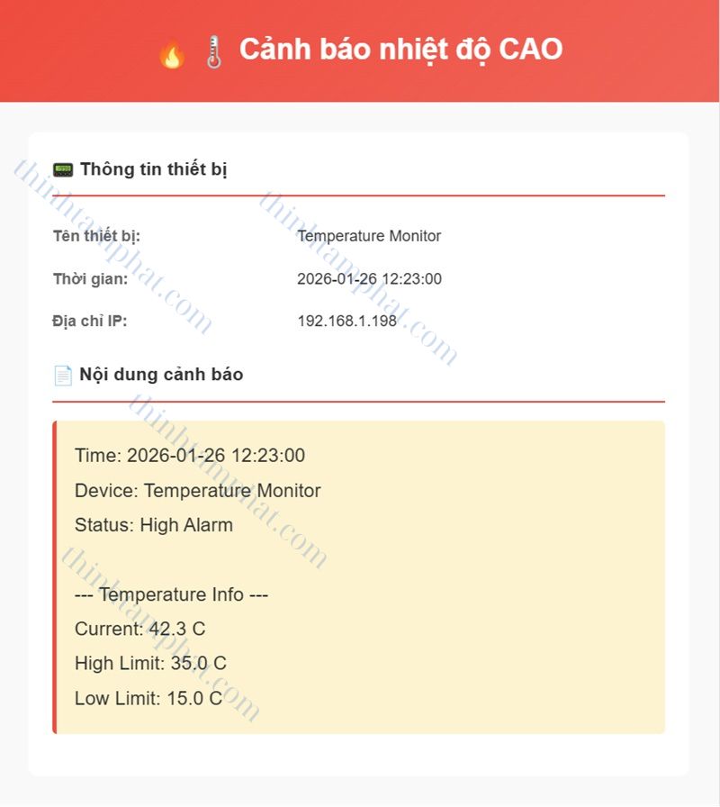 cảnh báo nhiệt độ